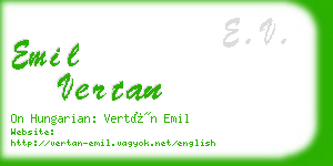 emil vertan business card